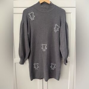 Ambiente women’s turtleneck sweater/tunic ballon sleeves Sz. S/M grey NWOT